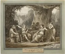 Telemachus Relates His Adventures to the Goddess Calypso, from The Adventures..., 1808. Creator: Bartolomeo Pinelli