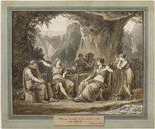 Telemachus Relates His Adventures to the Goddess Calypso, from The Adventures..., 1808. Creator: Bartolomeo Pinelli