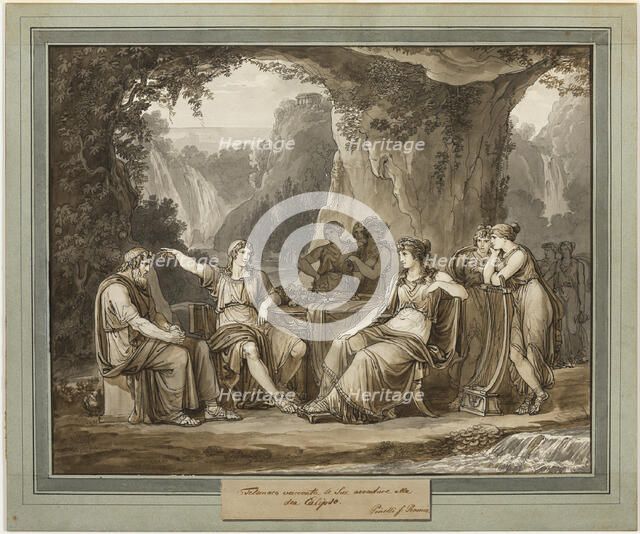 Telemachus Relates His Adventures to the Goddess Calypso, from The Adventures..., 1808. Creator: Bartolomeo Pinelli.