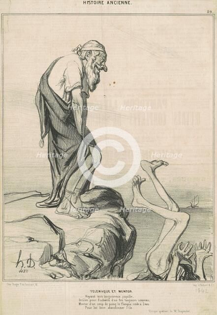 Télémaque et Mentor, 19th century. Creator: Honore Daumier.
