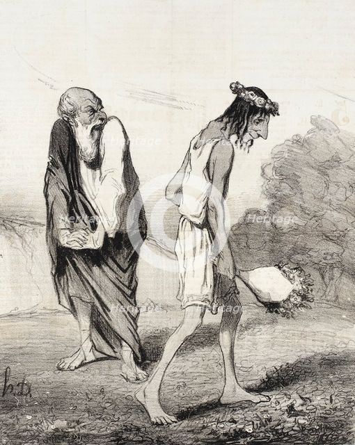 Télémaque ravagé par l'amour, 1842. Creator: Honore Daumier.