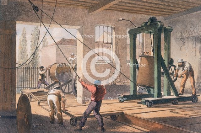 Telegraph wire at the Greenwich works, c1865. Creator: Unknown.