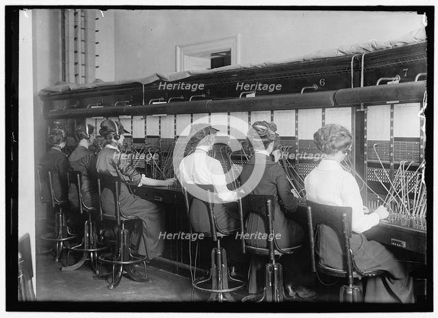Telephone operators, between 1914 and 1917. Creator: Harris & Ewing.