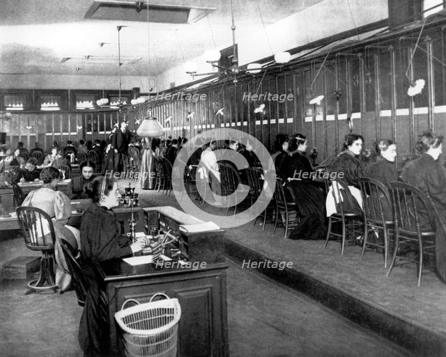 Telephone exchange, 1899. Creator: Unknown.
