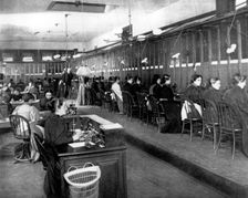 Telephone exchange, 1899. Creator: Unknown