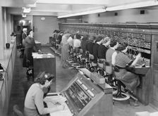 Telephone Exchange at Cadley Hall, 1951. Creator: Unknown