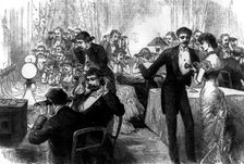 Telephone party, 1882. Creator: Unknown