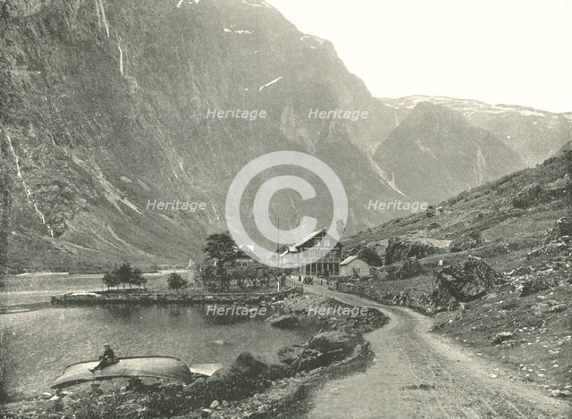 Telephone Station and Hotels, Gudvangen, Norway, 1895.  Creator: Poulton & Co.