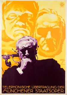 Telephonic Transmission of the Munich State Opera, 1924. Creator: Hohlwein, Ludwig (1874-1949)