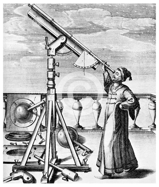 Telescope from Selenographia, 1647 (1956). Artist: Unknown