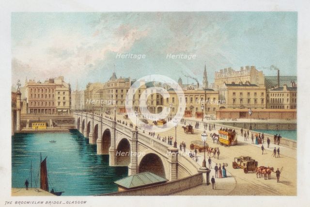Telford's bridge over the Clyde at Broomielaw, Glasgow, 1891. Creator: Unknown.