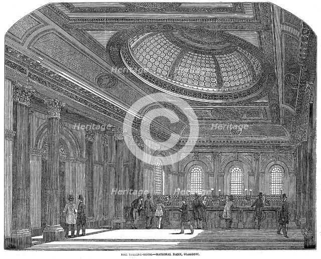 Telling room, National Bank of Scotland, Glasgow, c1860. Artist: Unknown