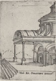 Tem. Ro. Penatibus Dicatu, from a Series of 24 Depicting (Reconstructed) Buil..., Plate ca. 1530-50. Creator: Anon