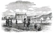 Temporary Barrack at Ballater for the Queen's Guard of Honour, 1850. Creator: Unknown