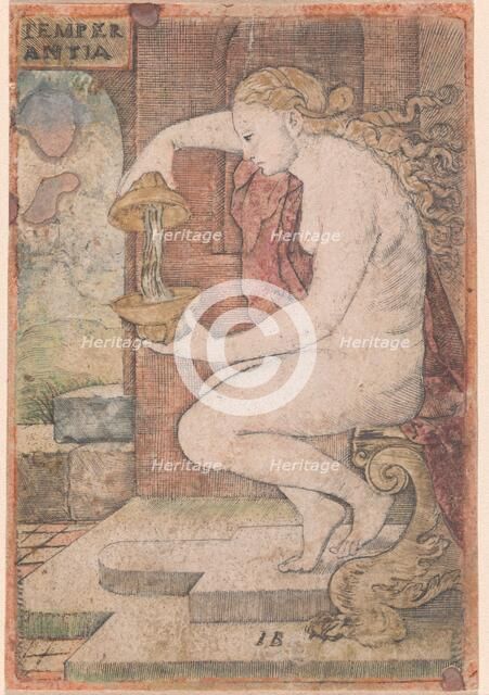 Temperantia (Temperance), c. 1525. Creator: Master I. B..