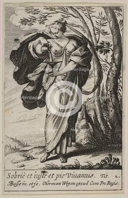 Temperance, 1636. Creator: Abraham Bosse.