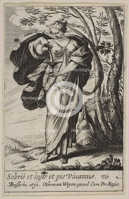 Temperance, 1636. Creator: Abraham Bosse.