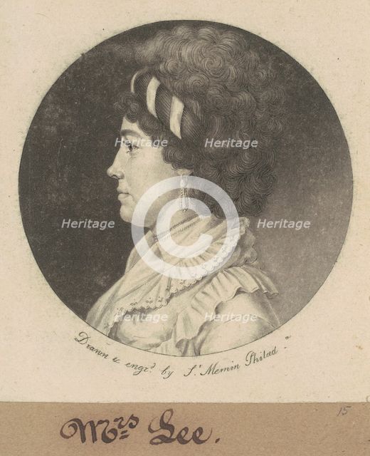Temperance Hedge Lee, 1799. Creator: Charles Balthazar Julien Févret de Saint-Mémin.