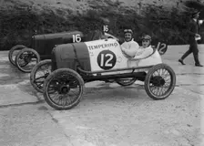 Temperino of JS Wood and Salmson of Andre Lombard at the JCC 200 Mile Race, Brooklands, 1921. Artist: Bill Brunell