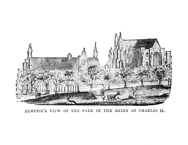 'Tempest's View of the Park in the Reign of Charles II', c1870. Artist: Unknown.