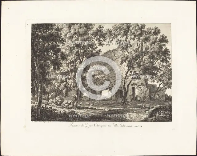 Tempio di Giove Olimpico in Villa Adriana, 1795. Creator: Albert Christoph Dies.