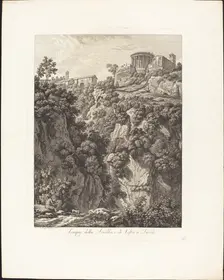 Tempj della Sibilla e Vesta a Tivoli, 1798. Creator: Albert Christoph Dies
