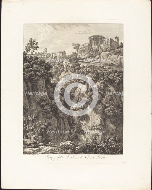 Tempj della Sibilla e Vesta a Tivoli, 1798. Creator: Albert Christoph Dies.