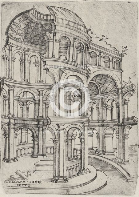 Templum Idor Egito, from a Series of 24 Depicting (Reconstructed) Buildings f..., Plate ca. 1530-50. Creator: Anon.