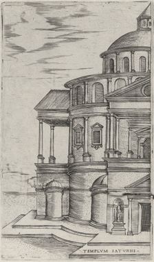 Templum Saturni, from a Series of 24 Depicting (Reconstructed) Buildings from..., Plate ca. 1530-50. Creator: Anon