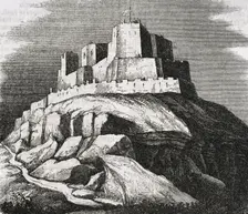 Templar Castle of Monzón, Spain, 1852. Creator: Ildefonso Cibera