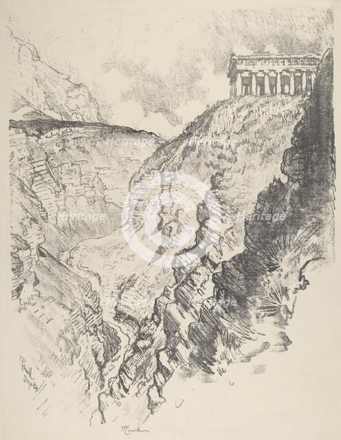 Temple over the Canon, Segesta, 1913. Creator: Joseph Pennell.
