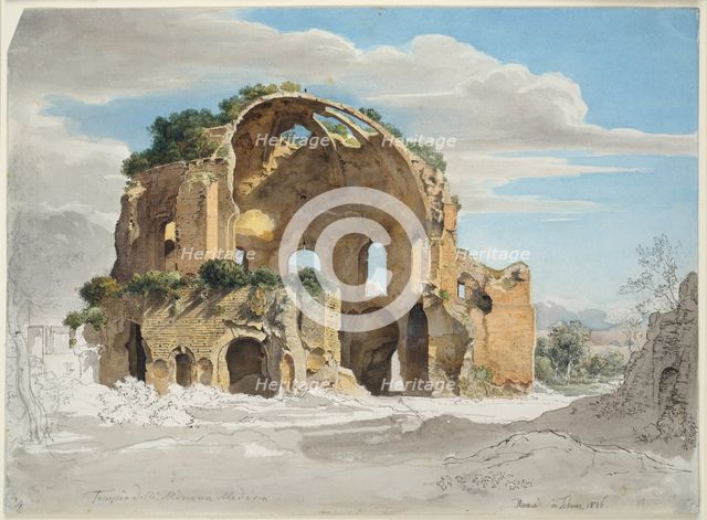 Temple of Minerva Medica in Rome, 1826. Creator: Ernst Fries.