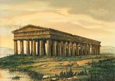 Temple of Neptune, in Paestum, (Greek colony), Magna Graecia, (southern Italy), 1881. Creator: Unknown
