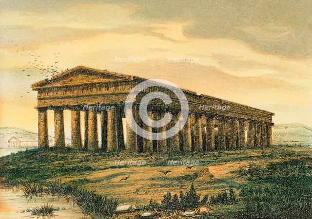 Temple of Neptune, in Paestum, (Greek colony), Magna Graecia, (southern Italy), 1881.  Creator: Unknown.