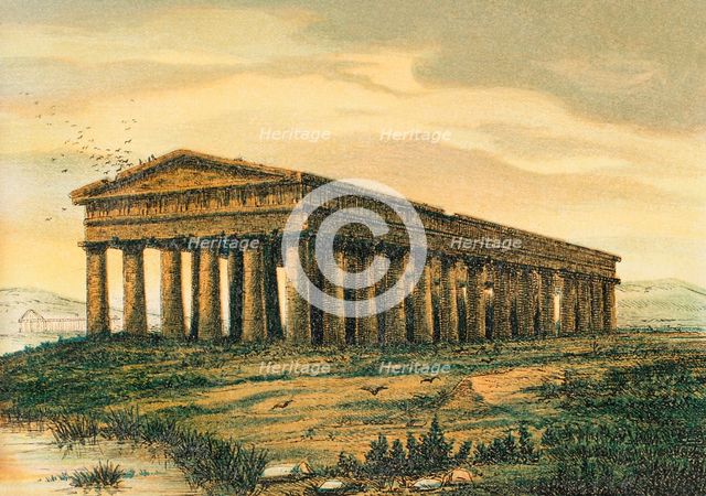 Temple of Neptune, in Paestum, (Greek colony), Magna Graecia, (southern Italy), 1881.  Creator: Unknown.