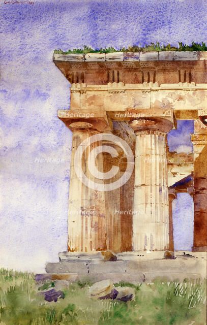 Temple of Neptune, Paestum, 1898. Creator: Cass Gilbert.