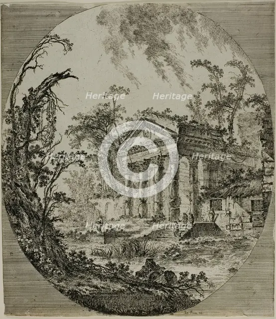 Temple of Augustus, n.d. Creator: Jean Baptiste Le Prince.