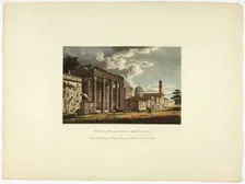 Temple of Antoninus and Faustina, plate thirty-six from the Ruins of Rome, published Jan 7, 1797. Creator: Matthew Dubourg