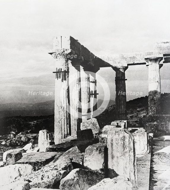 Temple of Aphaena [sic], Aegina, Greece, c1955.  Creator: Arthur Charles Kirby Ware.