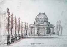 Temple of Apollo for the opera Achille and Polyxene, c1687. Artist: Jean Berain