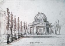 Temple of Apollo for the opera Achille and Polyxene, c1687. Artist: Jean Berain