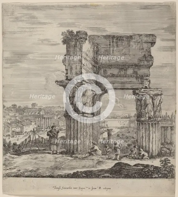 Temple of Concord and Roman Forum, 1656. Creator: Stefano della Bella.
