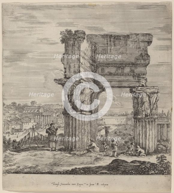 Temple of Concord and Roman Forum, 1656. Creator: Stefano della Bella.