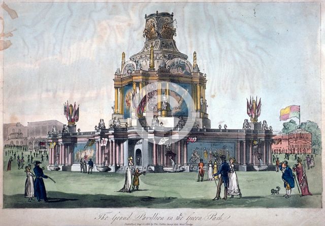 Temple of Concord, Green Park, Westminster, London, 1814. Artist: Anon