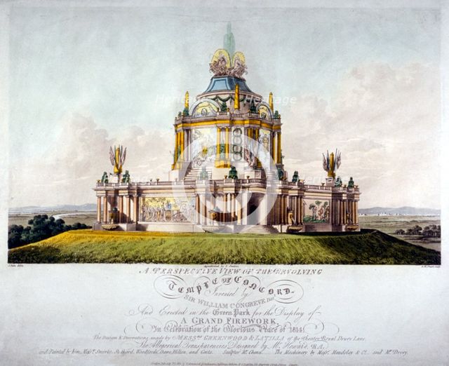 Temple of Concord, Green Park, Westminster, London, 1814. Artist: J Jeakes