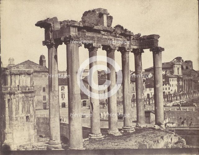 Temple of Concord, Rome, 1850s. Creator: Calvert Jones.