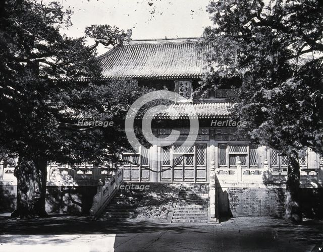 Temple of Confucius (Kong Miao), Peking: Hall of Great Accomplishment (Dachengdian).., 1871, (1981). Creator: Unknown.