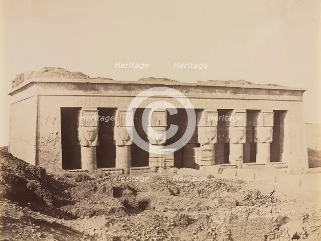 Temple of Dendera,  c. 1870s - 1880s. Creator: Antonio Beato (British, c. 1825-1903).