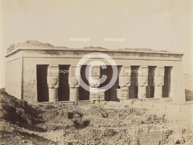 Temple of Dendera,  c. 1870s - 1880s. Creator: Antonio Beato (British, c. 1825-1903).