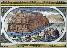 Temple of Diana coloured engraving from the book Le Theatre du monde or Nouvel Atlas 164…
